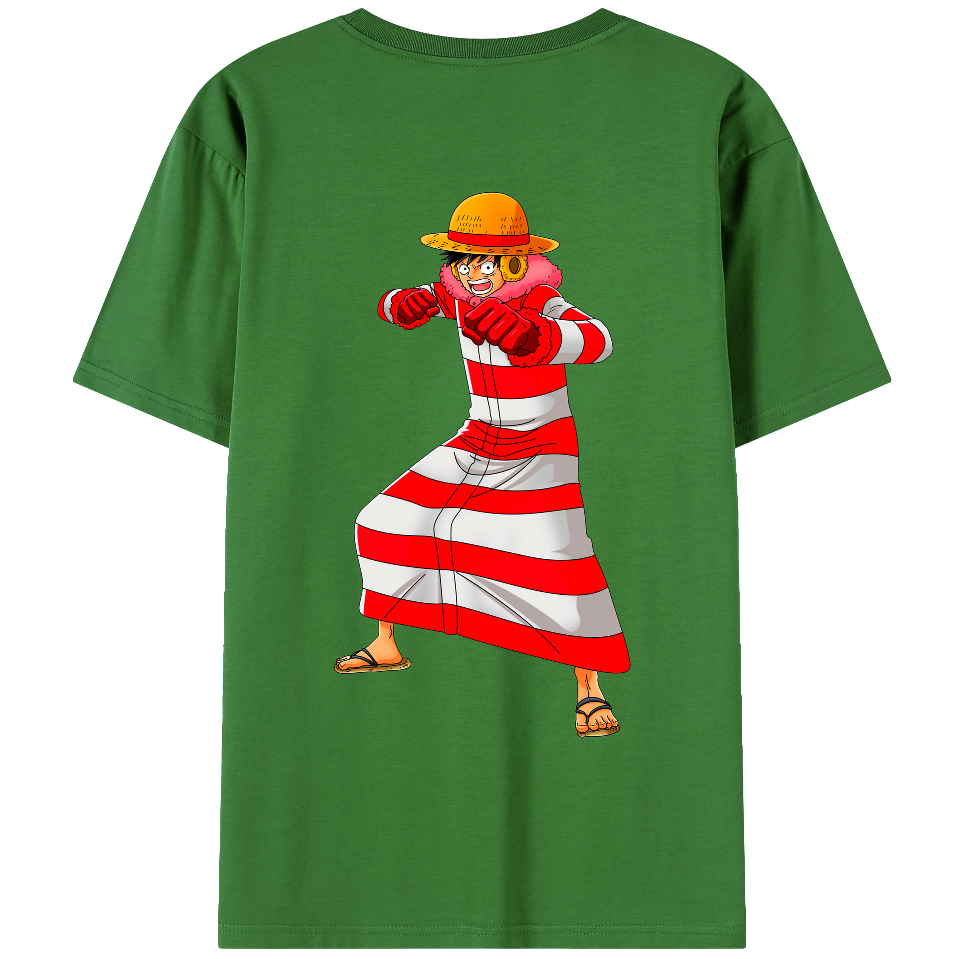 ワンピース モンキー・D・ルフィ ONE PIECE Monkey D. Luffy レディース半袖Tシャツ(バックプリント)